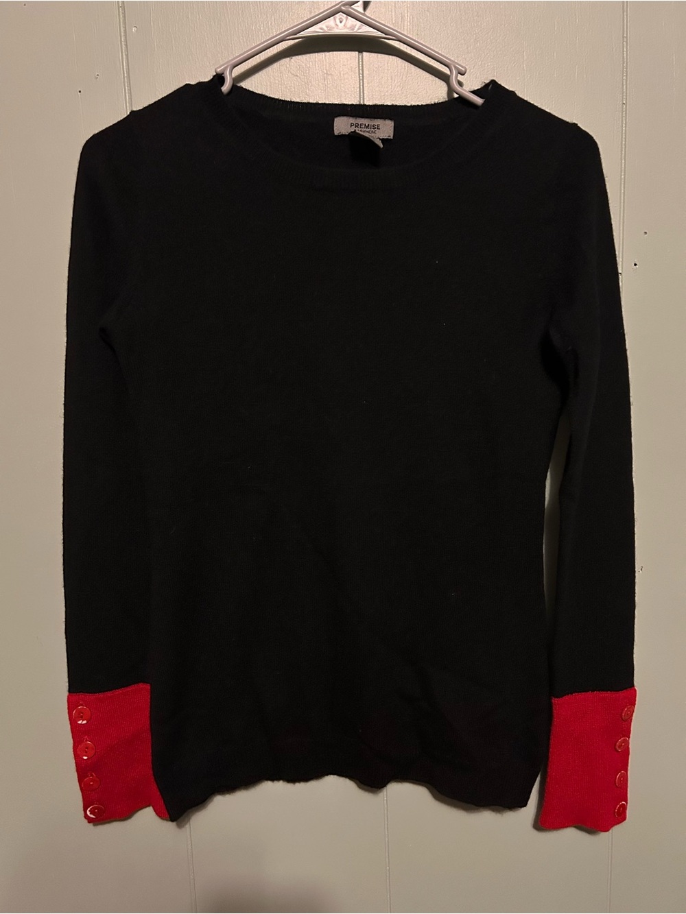 Premise Black Crewneck Sweater 100% Cashmere